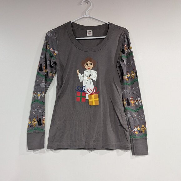 Hanna Andersson Star Wars Princess Leia Christmas Pajama Top Grey Size Small - Picture 1 of 5